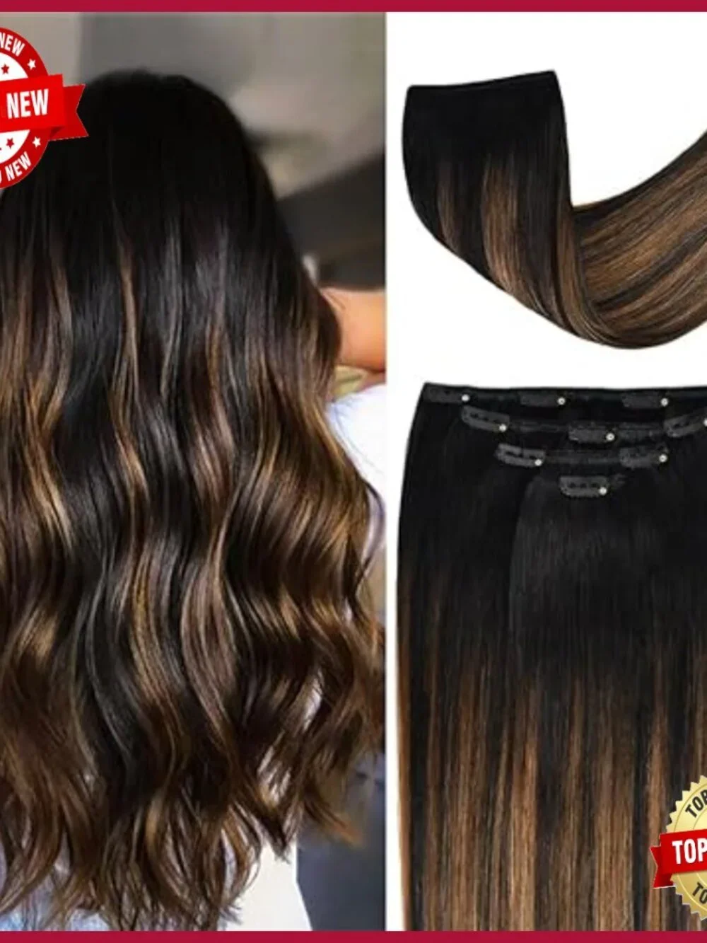 Silky Straight Human Hair Clip-In Extensions 4-Piece Set 60g